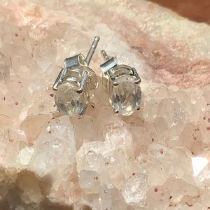 WHITE QUARTZ 925 STERLING SILVER EARRINGS
